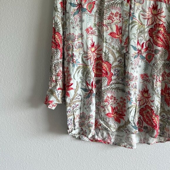 Soft Surroundings Paisley Botanical Popover Tunic Blouse Size Medium‎ - Picture 3 of 11